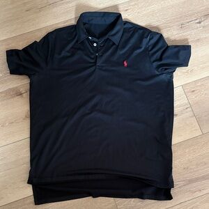 Polo by Ralph Lauren Men's Polo Shirt in Black with Red Logo